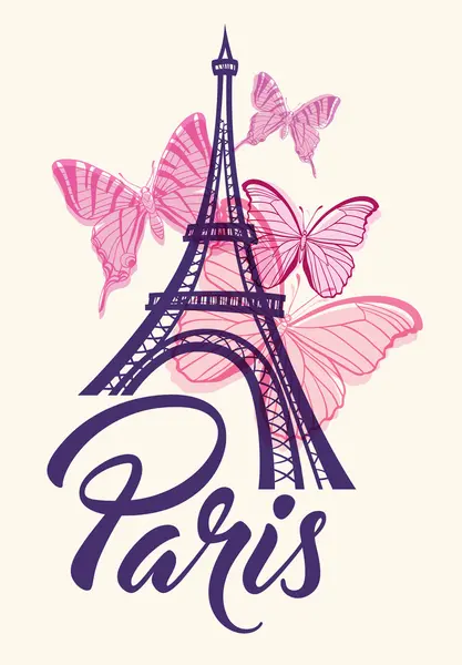 Romantischer Hintergrund mit Eiffelturm — Stockvektor