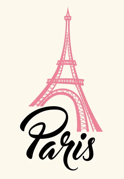 Torre Eiffel e rotulação "Paris" — Vetor de Stock
