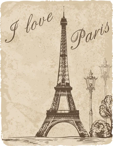Fondo vintage con Torre Eiffel — Archivo Imágenes Vectoriales