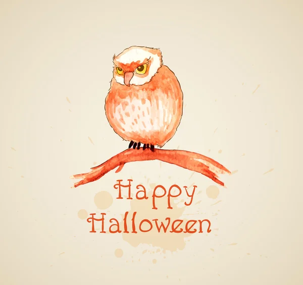 Fondo de Halloween con búho — Vector de stock