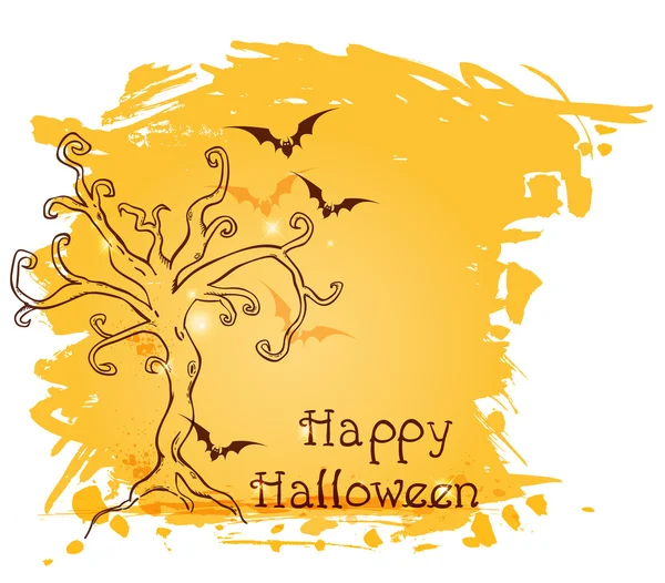 Halloween background with tree — Stock Vector