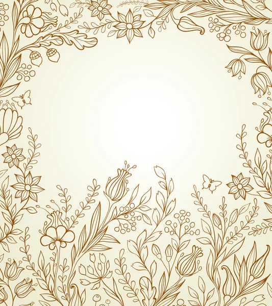 Hand drawn background with flowers — Stock Vector