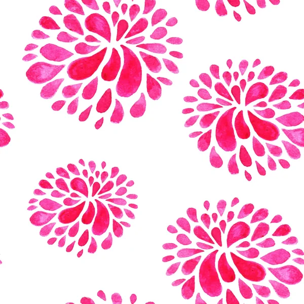 无缝模式与红色水彩花 — 图库矢量图片