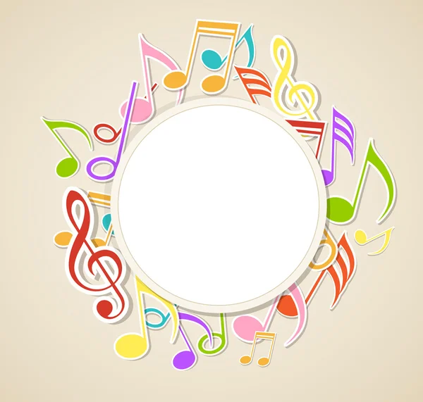 Round banner with notes — Stock Vector