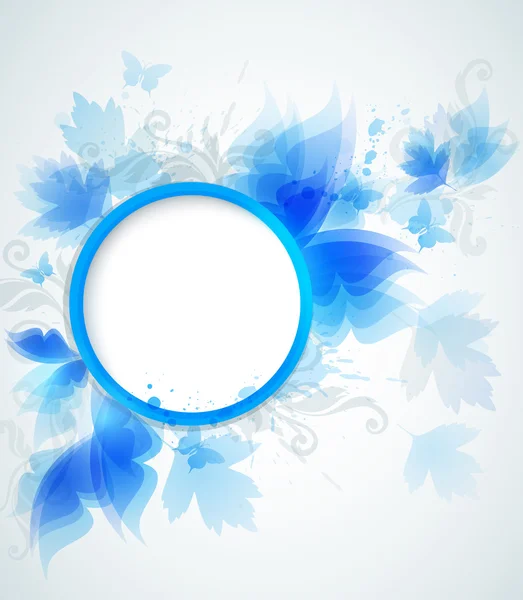 蓝色抽象花卉背景 — 图库矢量图片