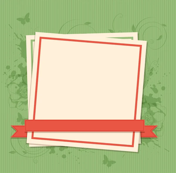 Groene achtergrond met papier frame — Stockvector