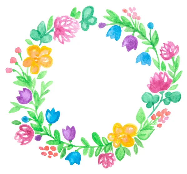 Acuarela marco floral — Vector de stock