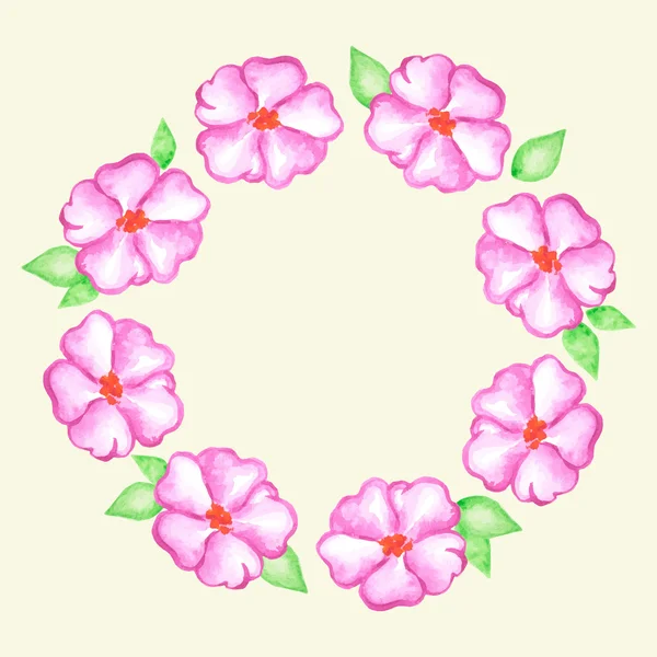 Acuarela marco floral dibujado a mano — Vector de stock