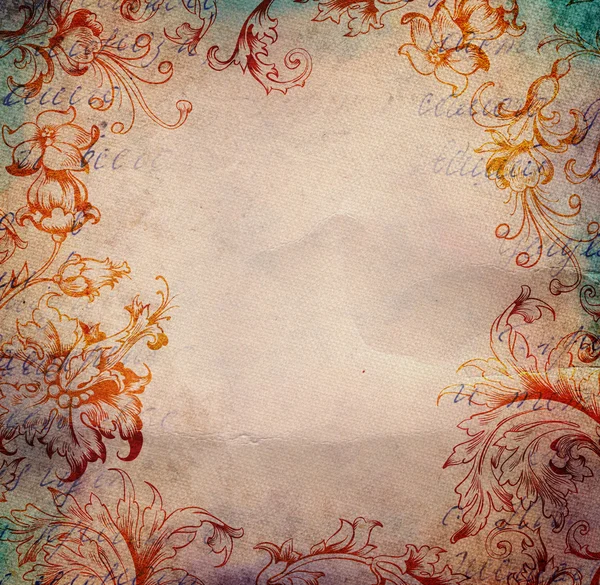 Винтажный фон с цветочным орнаментом — стоковое фото