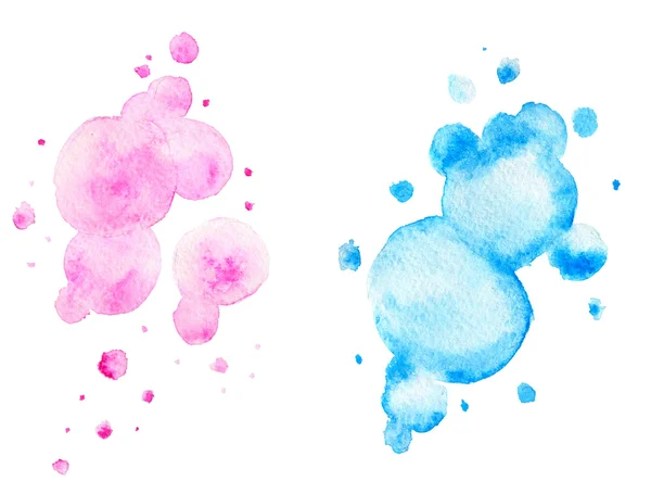 Fundo de aquarela rosa e azul — Fotografia de Stock