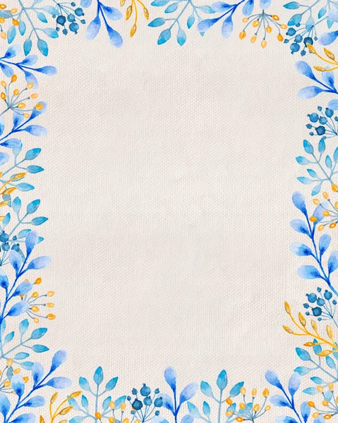 Moldura floral aquarela — Fotografia de Stock