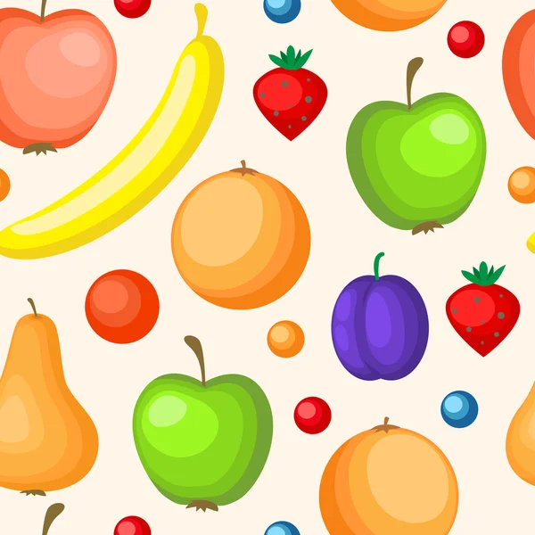 Modèle sans couture avec des fruits mûrs — Image vectorielle