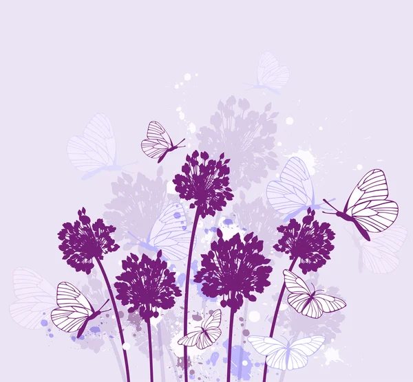 Violetta blommor — Stock vektor