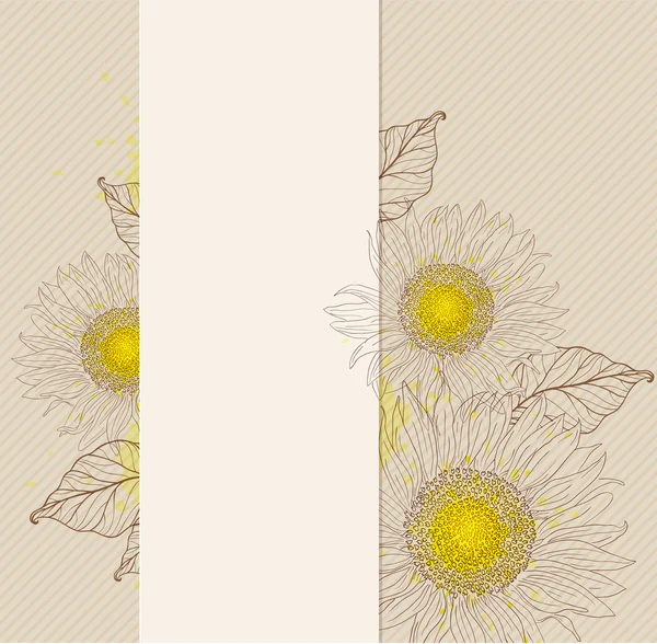 Vertical banner with sunflowers — Stock Vector