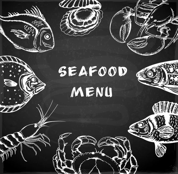 Menu de frutos do mar — Vetor de Stock