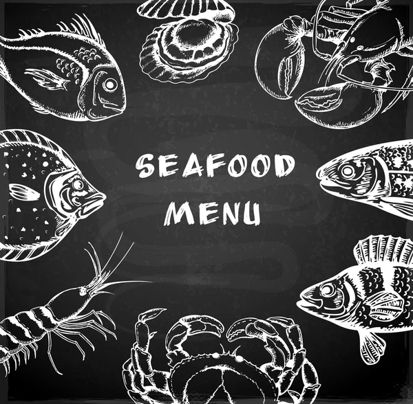 Menu fruits de mer — Image vectorielle