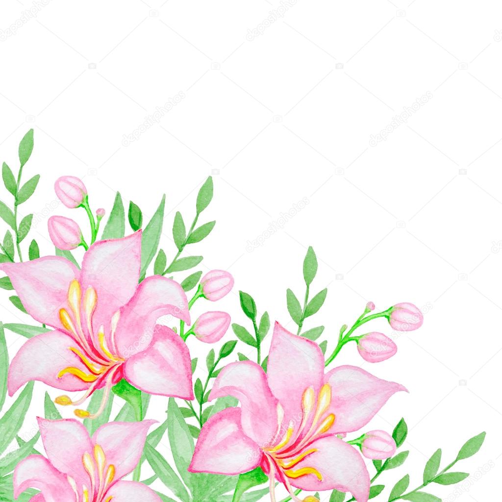 ピンクの花の水彩画の背景 ストック写真 C Artness ピンクの花の水彩画の背景 ストック写真 C Artness