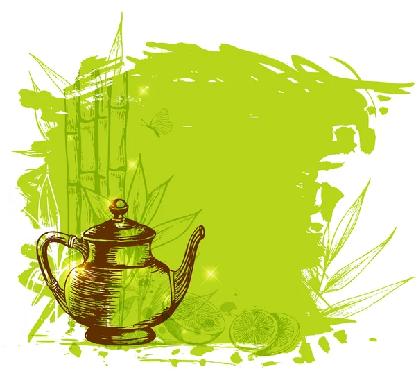Yeşil meyve çayı — Stok Vektör