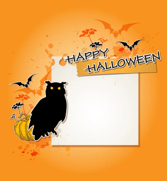 Halloween background with owl — Stock Vector