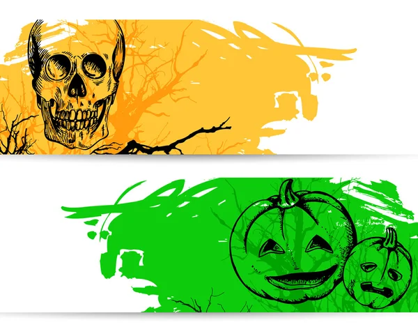 Horizontale Halloween-Banner — Stockvektor