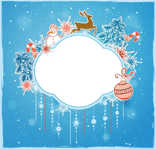 Christmas banner with deer — Stock Vector