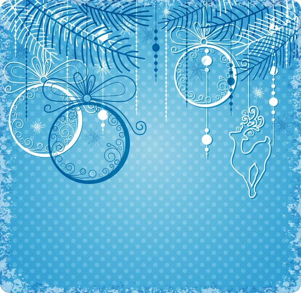 Blauwe kerstachtergrond — Stockvector