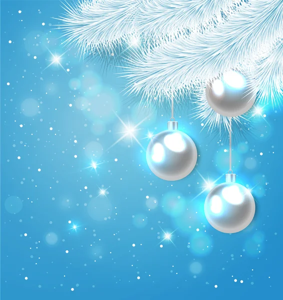 Blue Christmas background with fir — Stock Vector