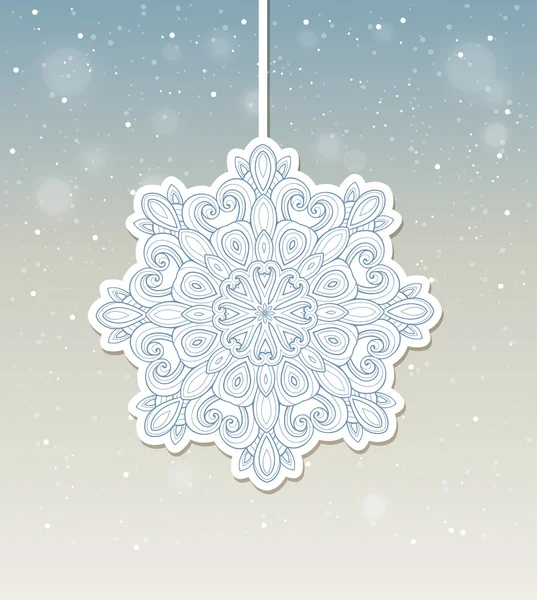 Fondo de Navidad con copo de nieve — Vector de stock