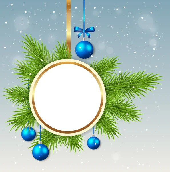 Round Christmas banner — Stock Vector