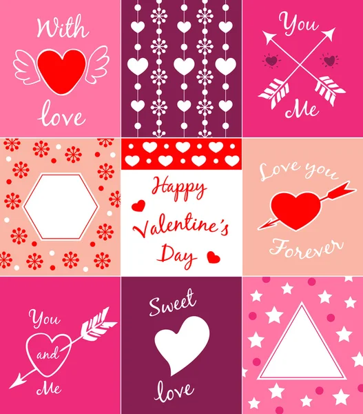 Cartes pour la Saint-Valentin — Image vectorielle