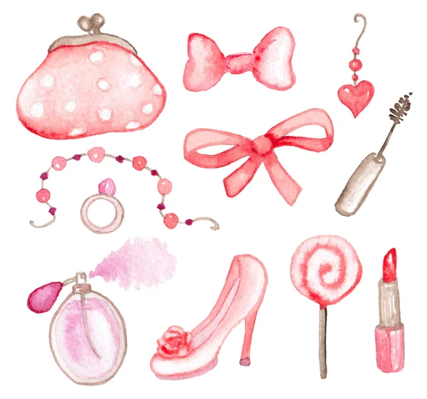 Elementi di acquerello rosa — Foto Stock