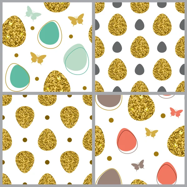 金の卵とシームレスなパターン — ストックベクタ