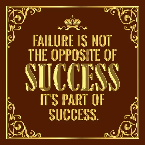 Motivating Life Affirming Statement Failure Success Part Success Vector Illustration — Stock vektor