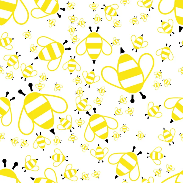 Bee vector naadloze patroon — Stockvector