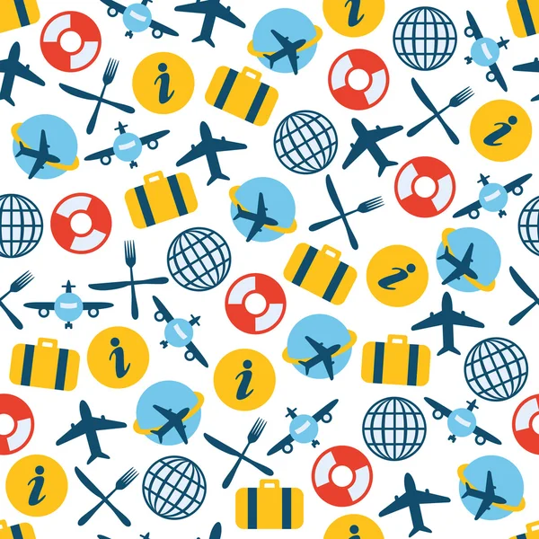 Airplane vector seamless pattern — Stock Vector