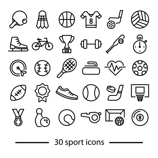 Colección de iconos de línea de deporte — Vector de stock