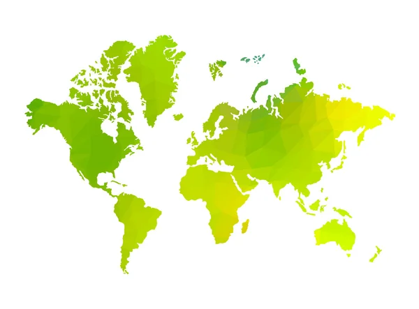 Triângulo verde mapa mundial vetor —  Vetores de Stock