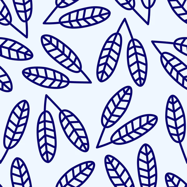 Motif sans couture bleu avec des fleurs bleues — Image vectorielle