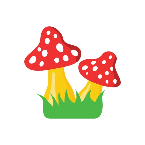 Agaric da mosca na grama verde —  Vetores de Stock