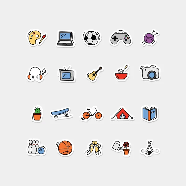 Icons collection - lustige und lustige Spiele für Kinder — Stockvektor