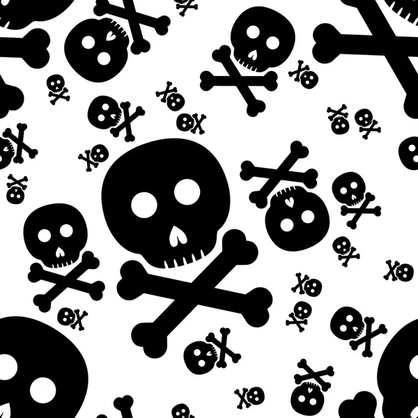 Skull and crossbones seamless pattern — Stock Vector