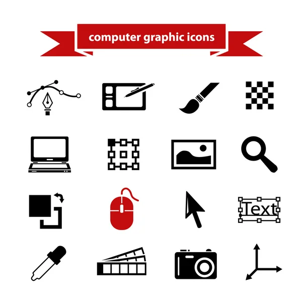 Computer graphic icons — Stock Vector