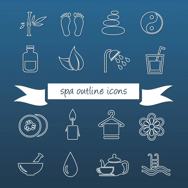 Spa outline icons — Stock Vector