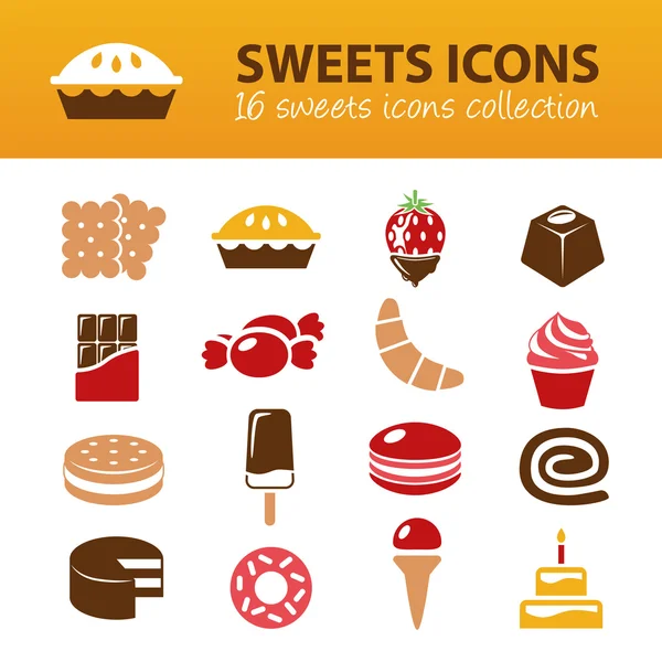 Iconos de dulces — Archivo Imágenes Vectoriales