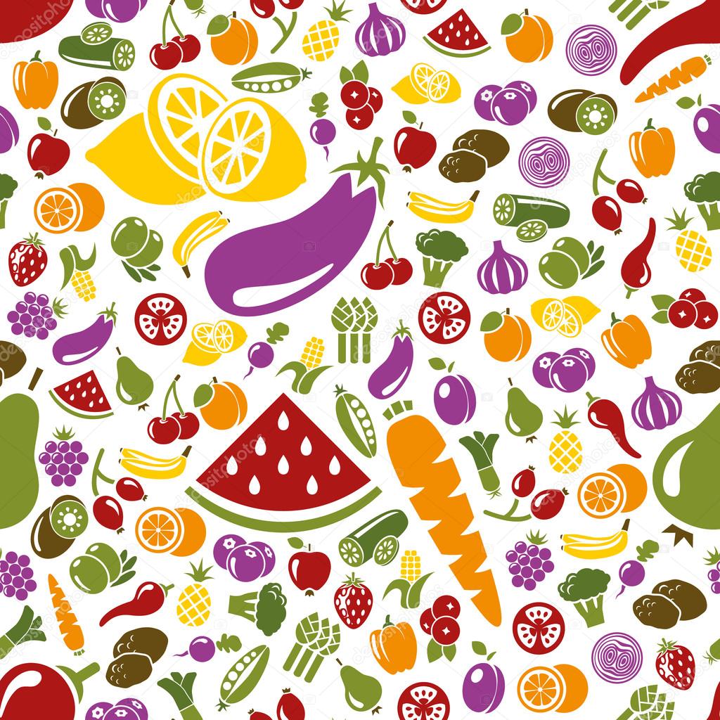 fruits and vegetable seamless pattern