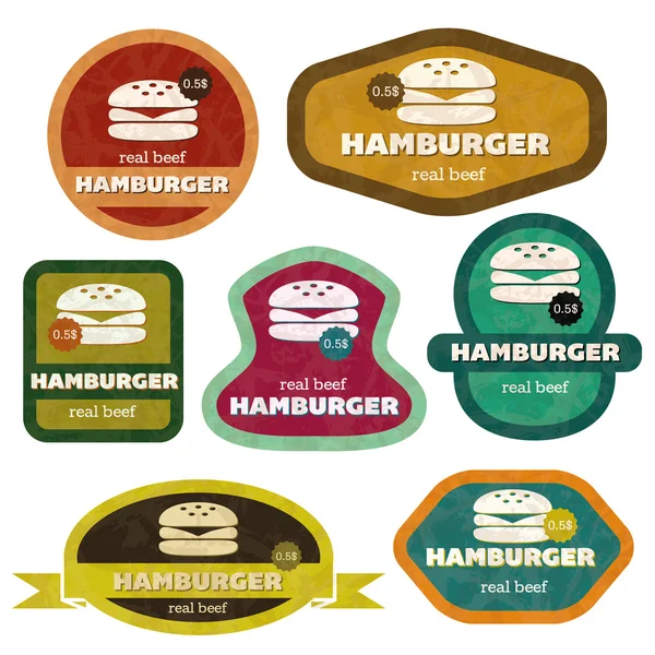 Hamburger retrò — Vettoriale Stock