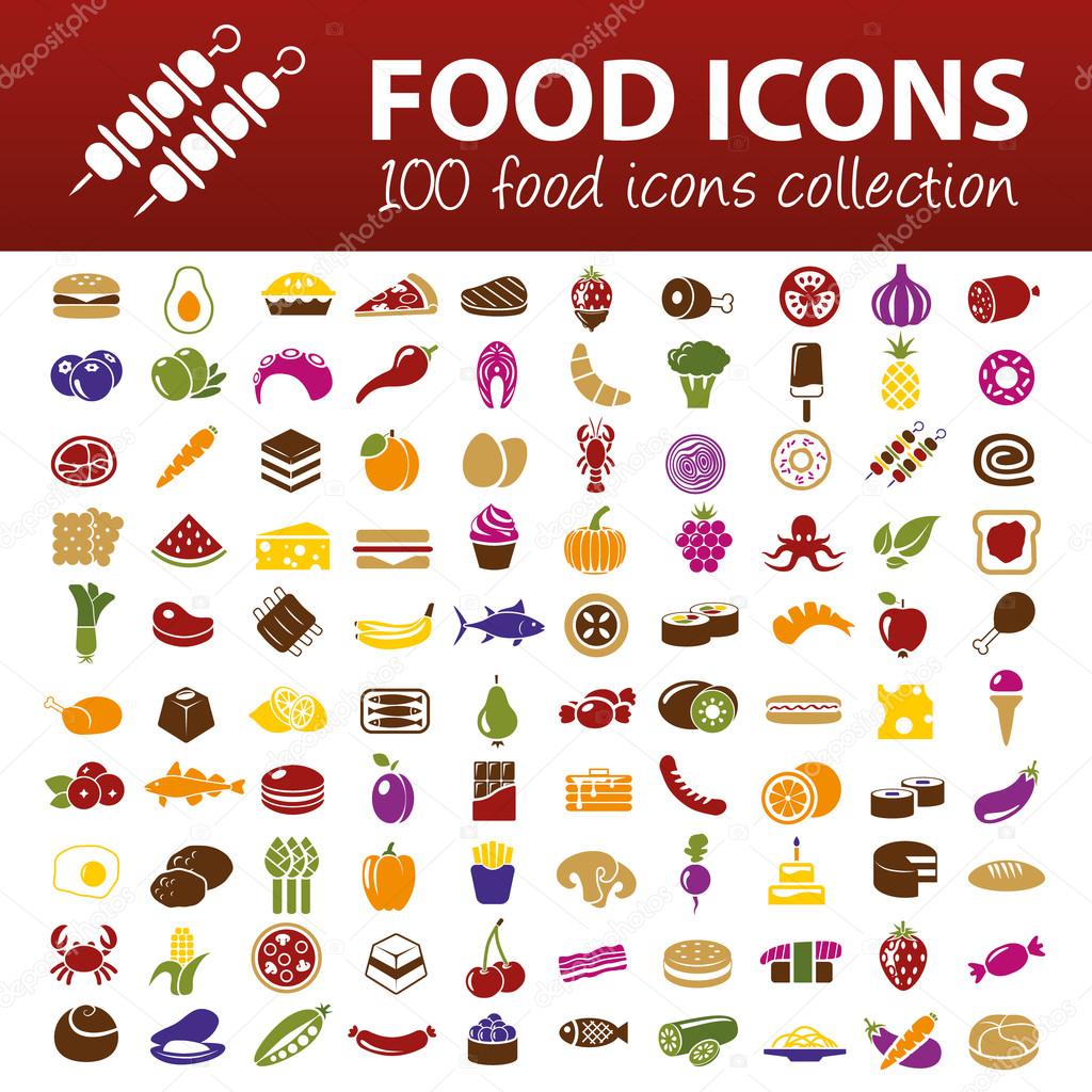 hundred food icons