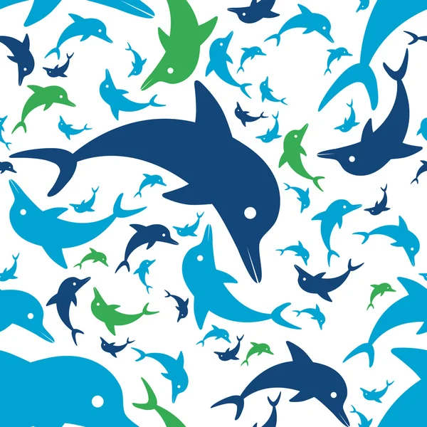 Dolphin seamless pattern — Stock Vector