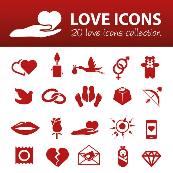 Iconos de amor — Archivo Imágenes Vectoriales