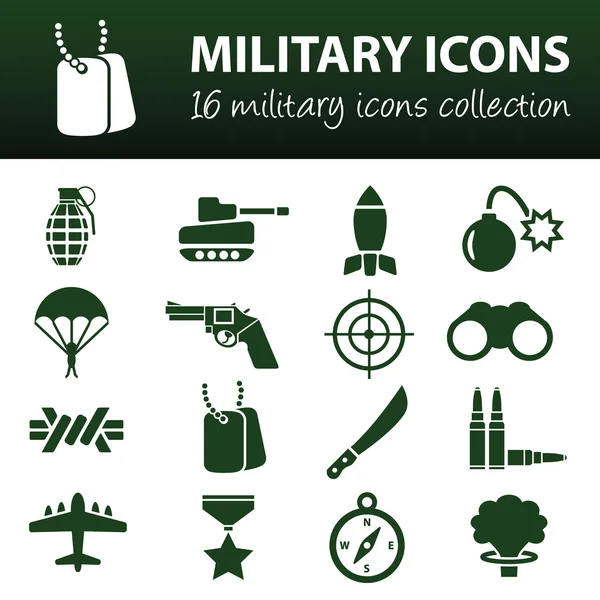 Ikony wojskowe — Wektor stockowy